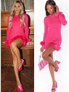 SHOW ME YOUR MUMU Fran Mini Dress in Hot Pink SZ M NWT